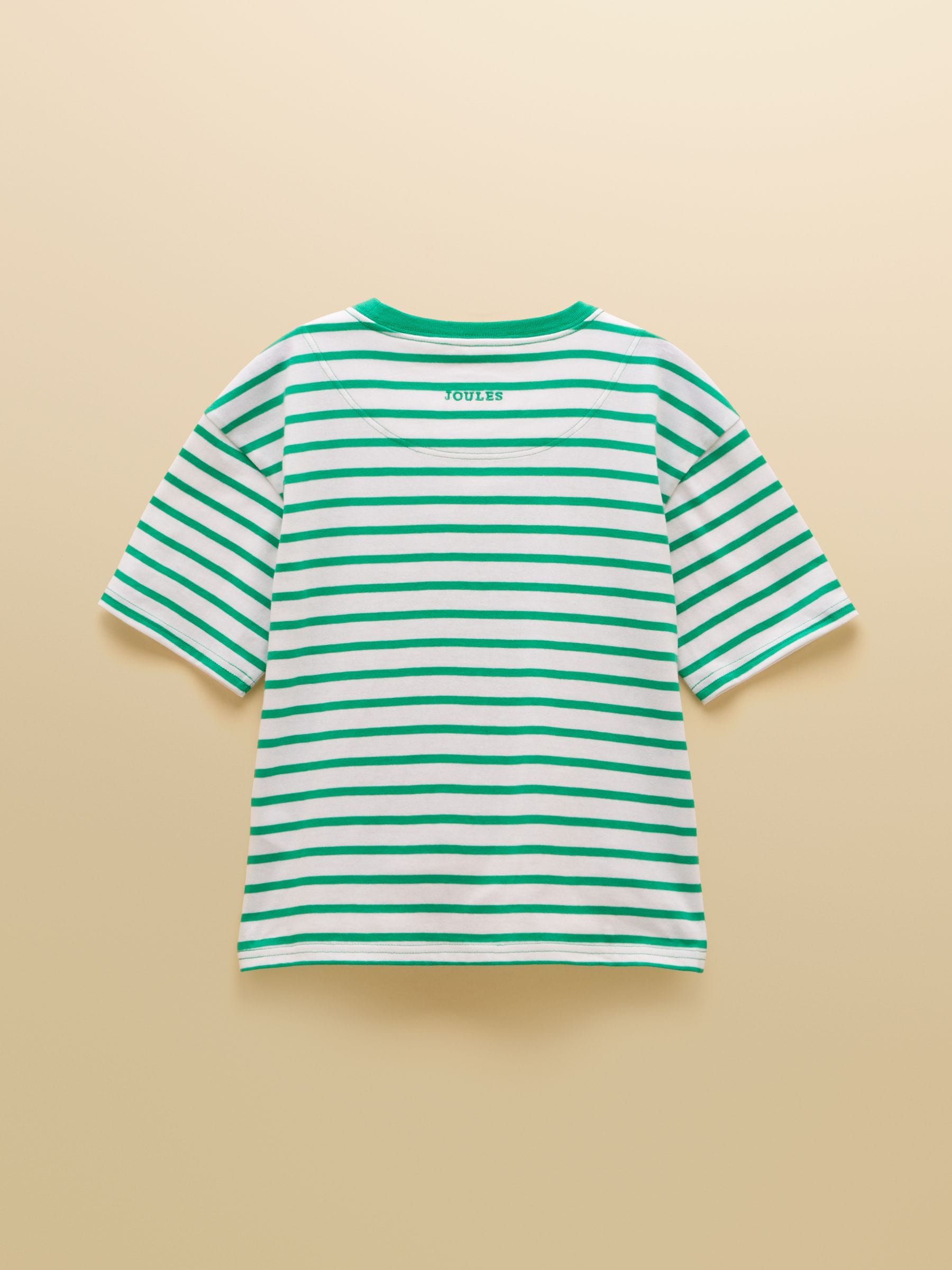 Joules Boys' Archie Green Stripe Applique Graphic T-Shirt image 4