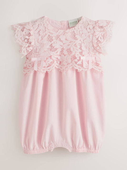 Baker by Ted Baker Lace Overlay Cotton Romper image 1