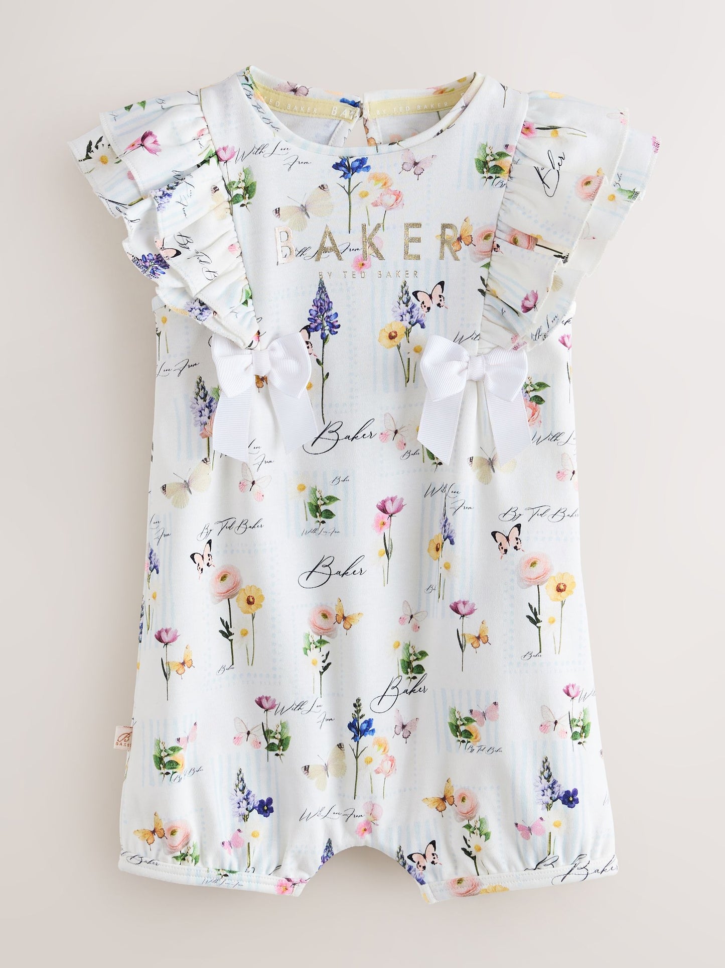Baker by Ted Baker 3 Pack Frill Sleeve Rompers image 2