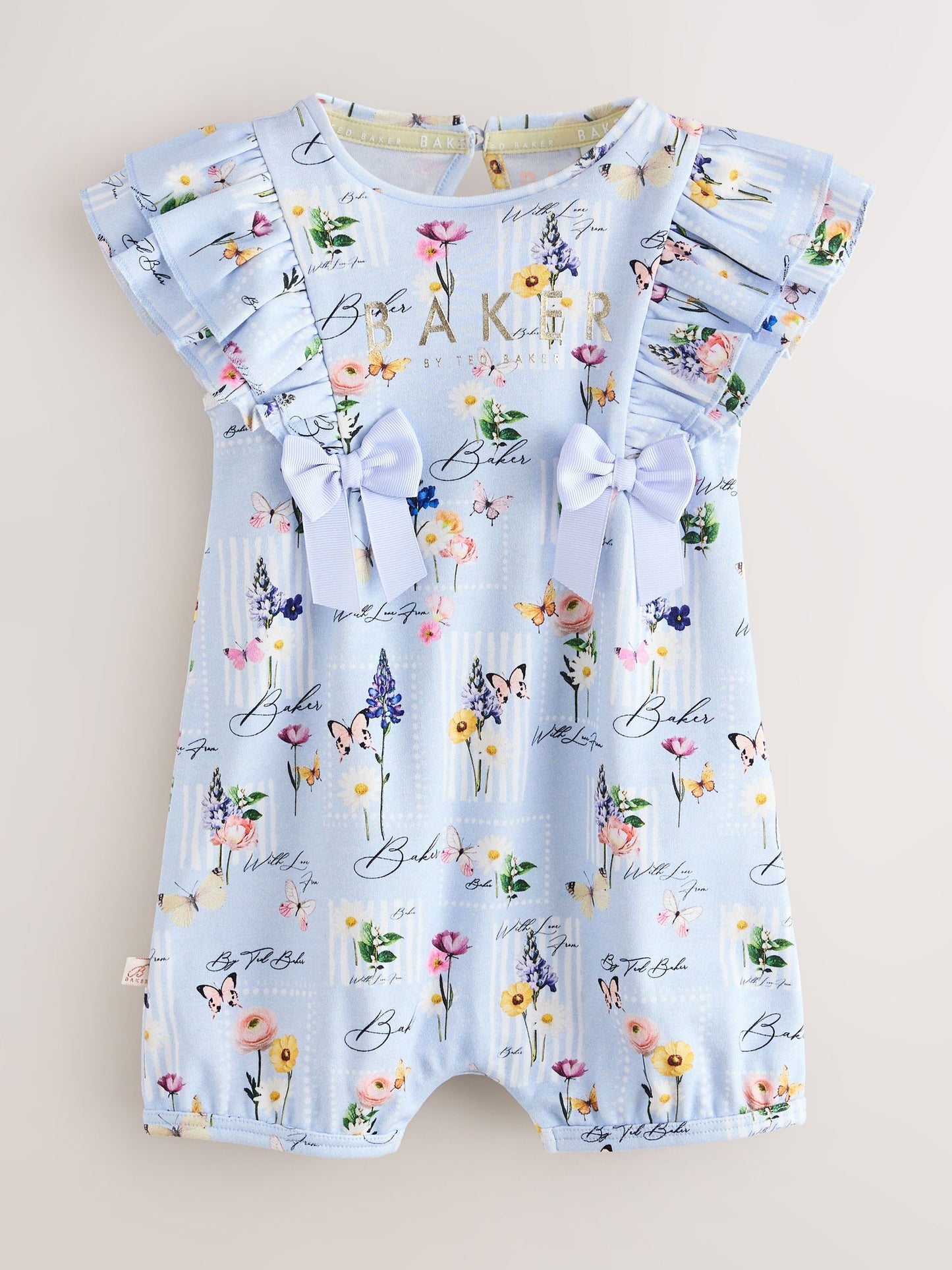 Baker by Ted Baker 3 Pack Frill Sleeve Rompers image 4
