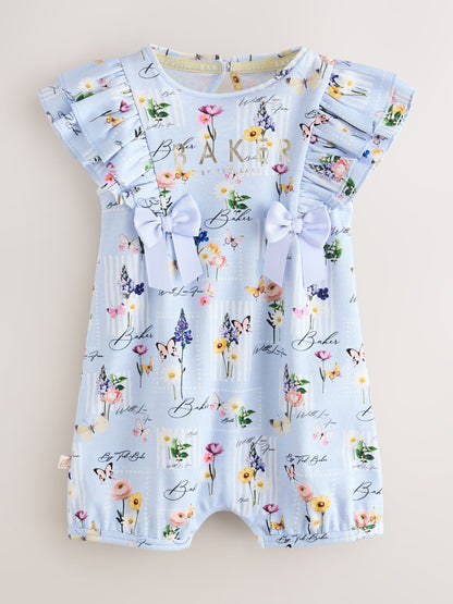 Baker by Ted Baker 3 Pack Frill Sleeve Rompers image 4