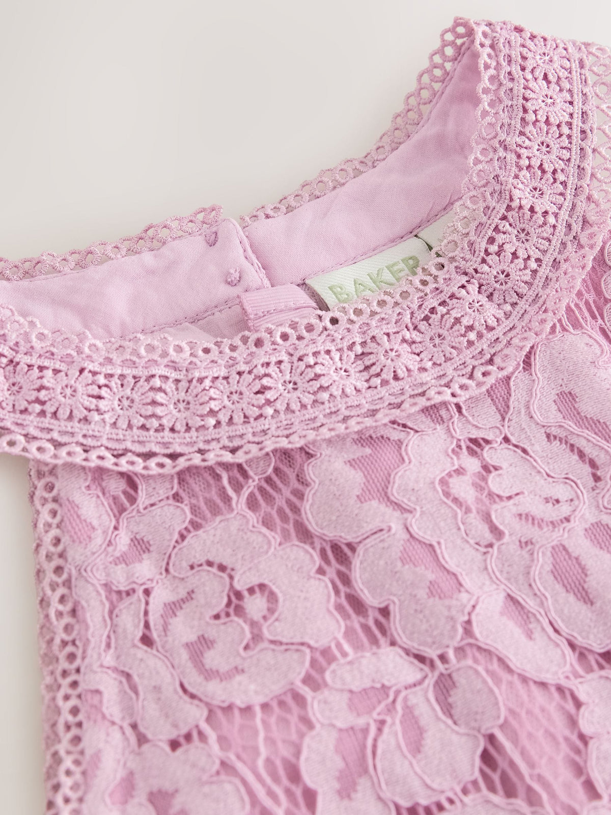 Dsiney Kidz - Baker by Ted Baker Dusky Pink Lace Halter Drop Waist Dress image 10