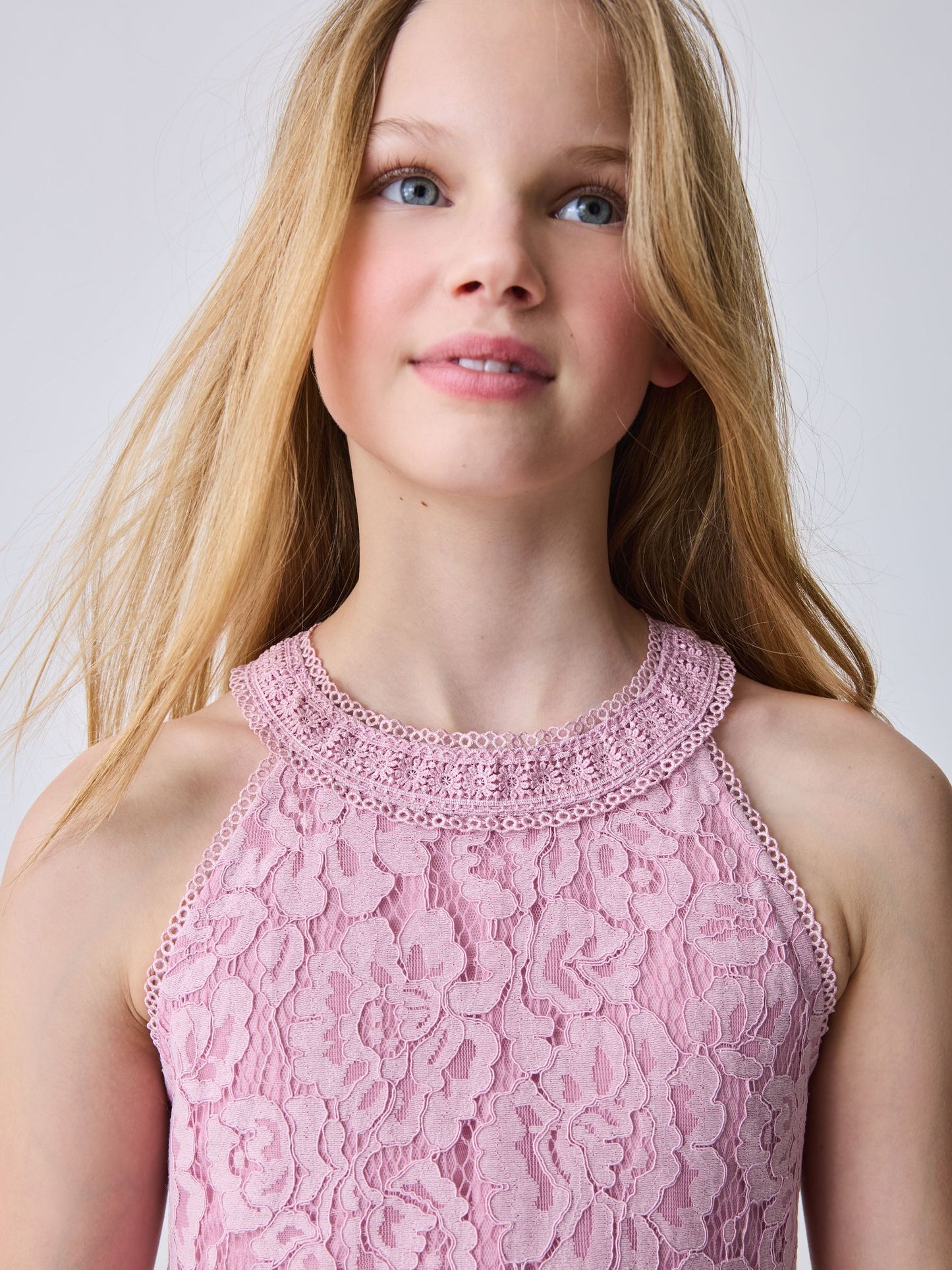Baker by Ted Baker Dusky Pink Lace Halter Drop Waist Dress image 6