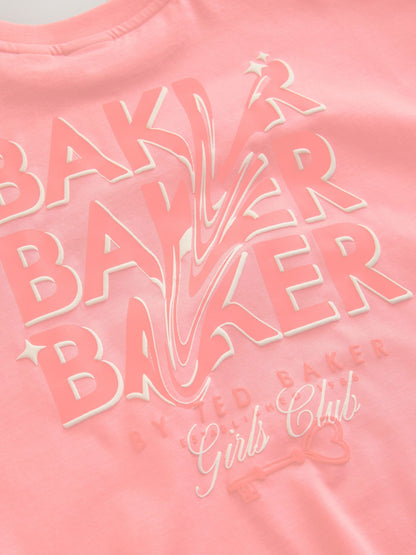 Dsiney Kidz - Baker by Ted Baker 2 Piece Oversized Tonal Graphic T-Shirt & Shorts Set image 10