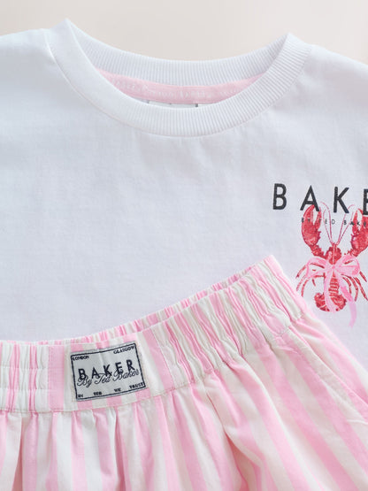 Baker by Ted Baker 2 Piece Oversized Lobster Graphic Tee & Stripe Short Set image 10