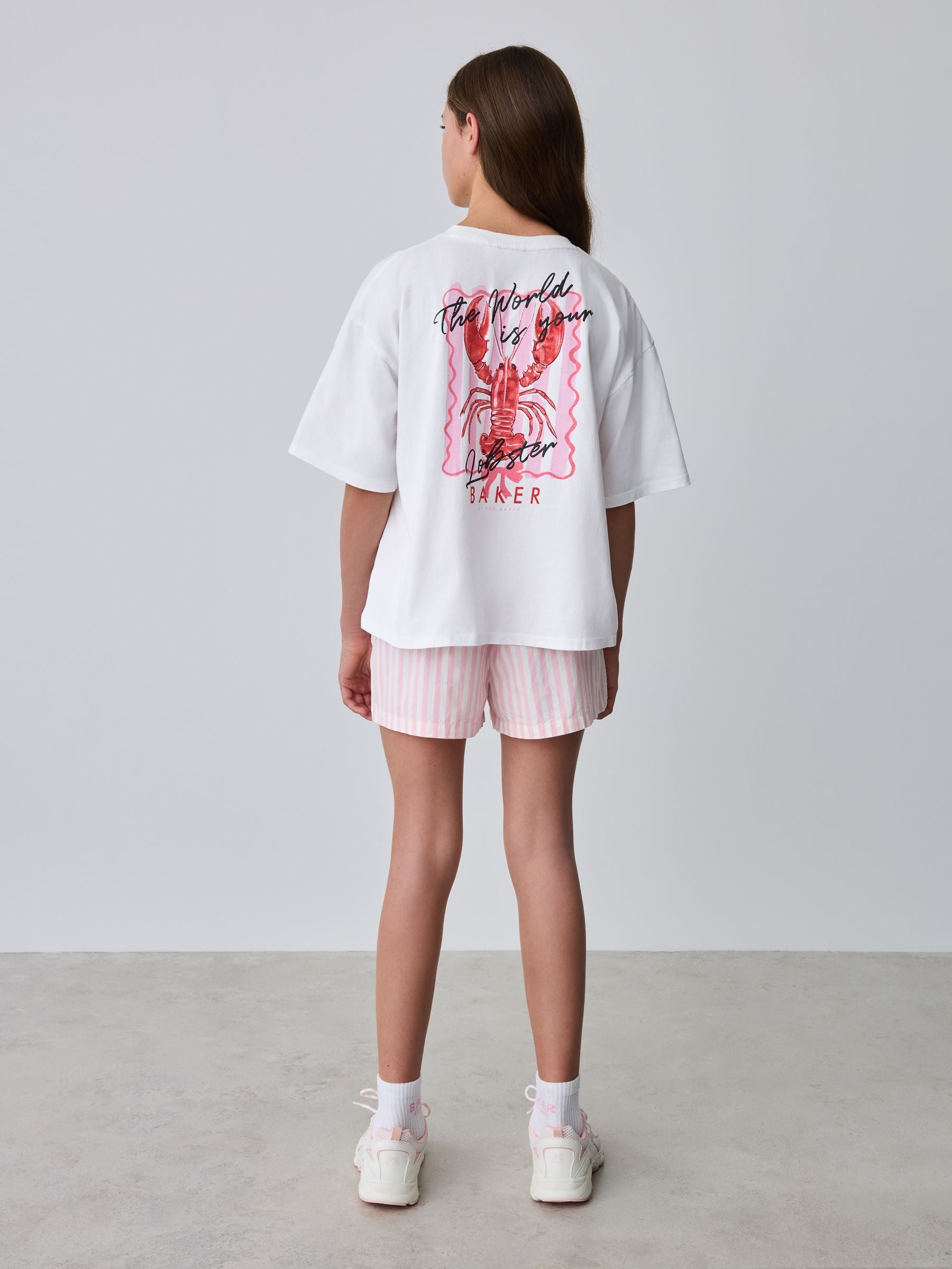 Baker by Ted Baker 2 Piece Oversized Lobster Graphic Tee & Stripe Short Set image 3