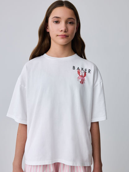 Baker by Ted Baker 2 Piece Oversized Lobster Graphic Tee & Stripe Short Set image 4