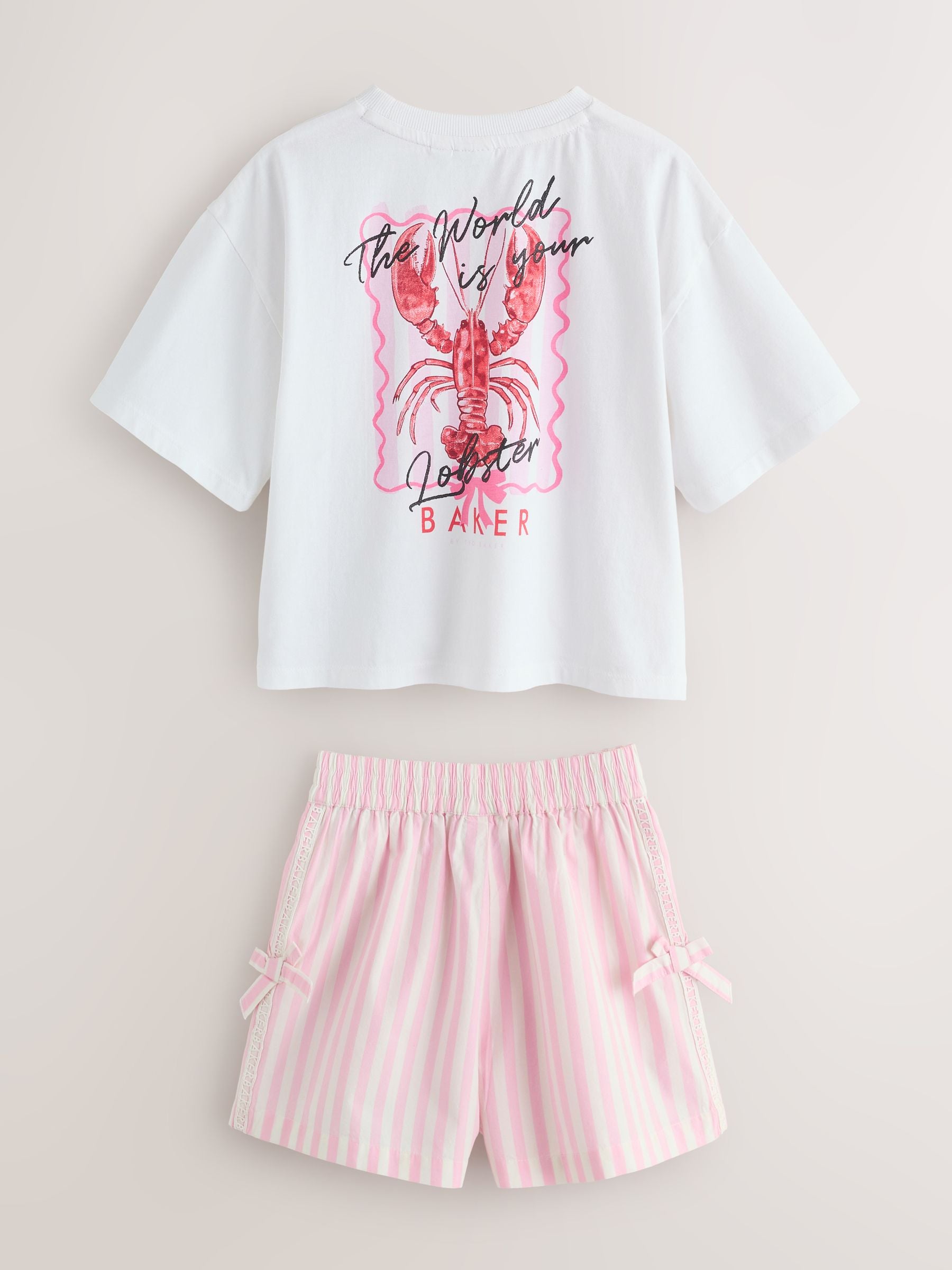 Baker by Ted Baker 2 Piece Oversized Lobster Graphic Tee & Stripe Short Set image 9