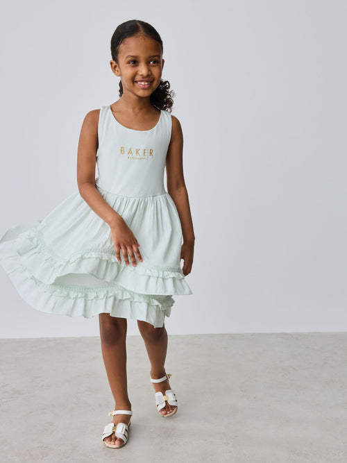 Baker by Ted Baker Tiered Cotton Poplin Mix Dress image 1