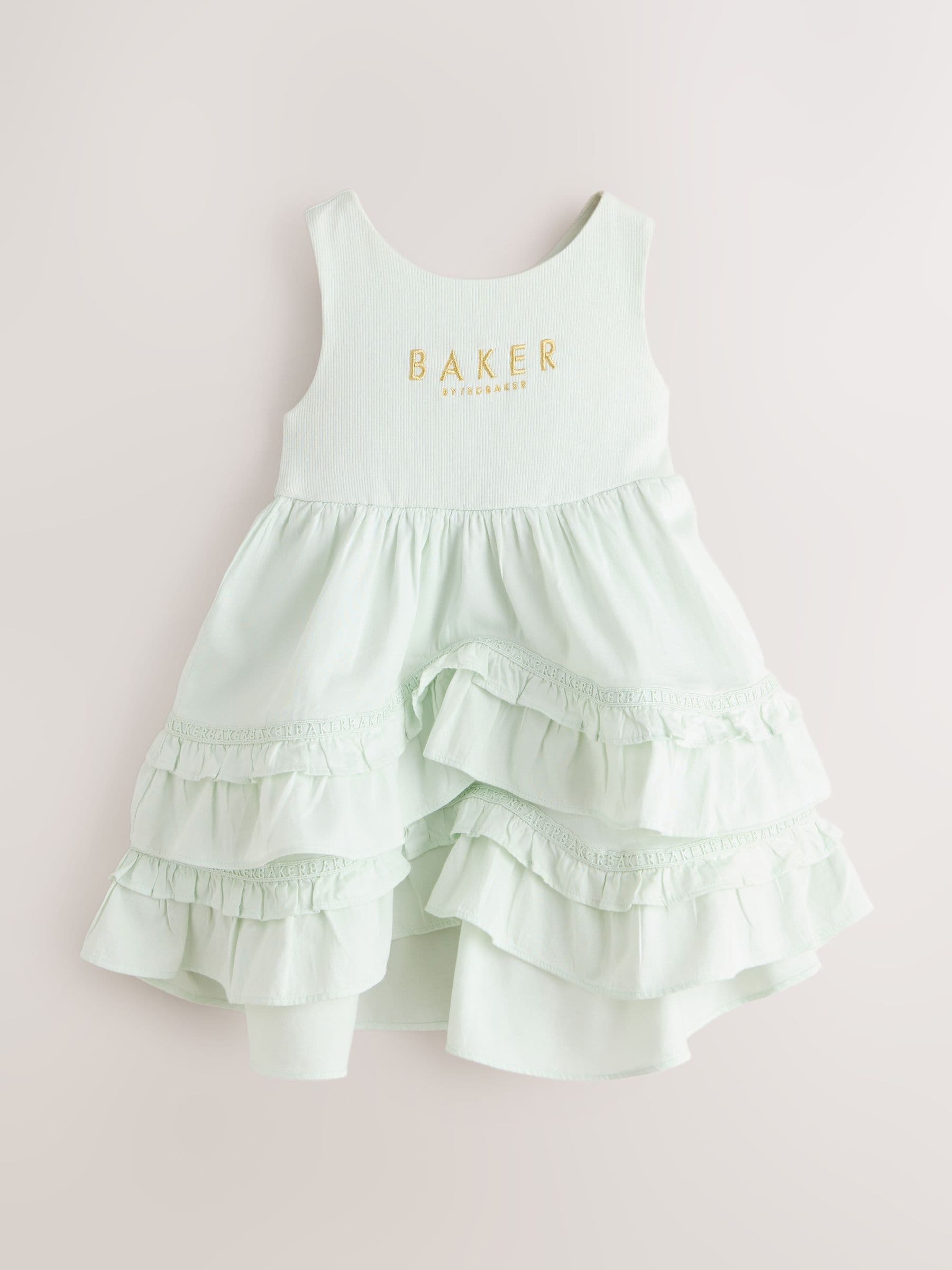 Baker by Ted Baker Tiered Cotton Poplin Mix Dress image 7