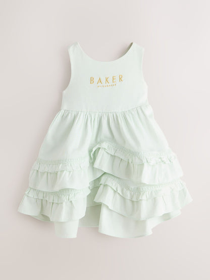Baker by Ted Baker Tiered Cotton Poplin Mix Dress image 7