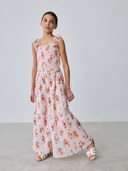 Baker by Ted Baker 3D Floral Strappy Pleated Wide Leg Jumpsuit image 1
