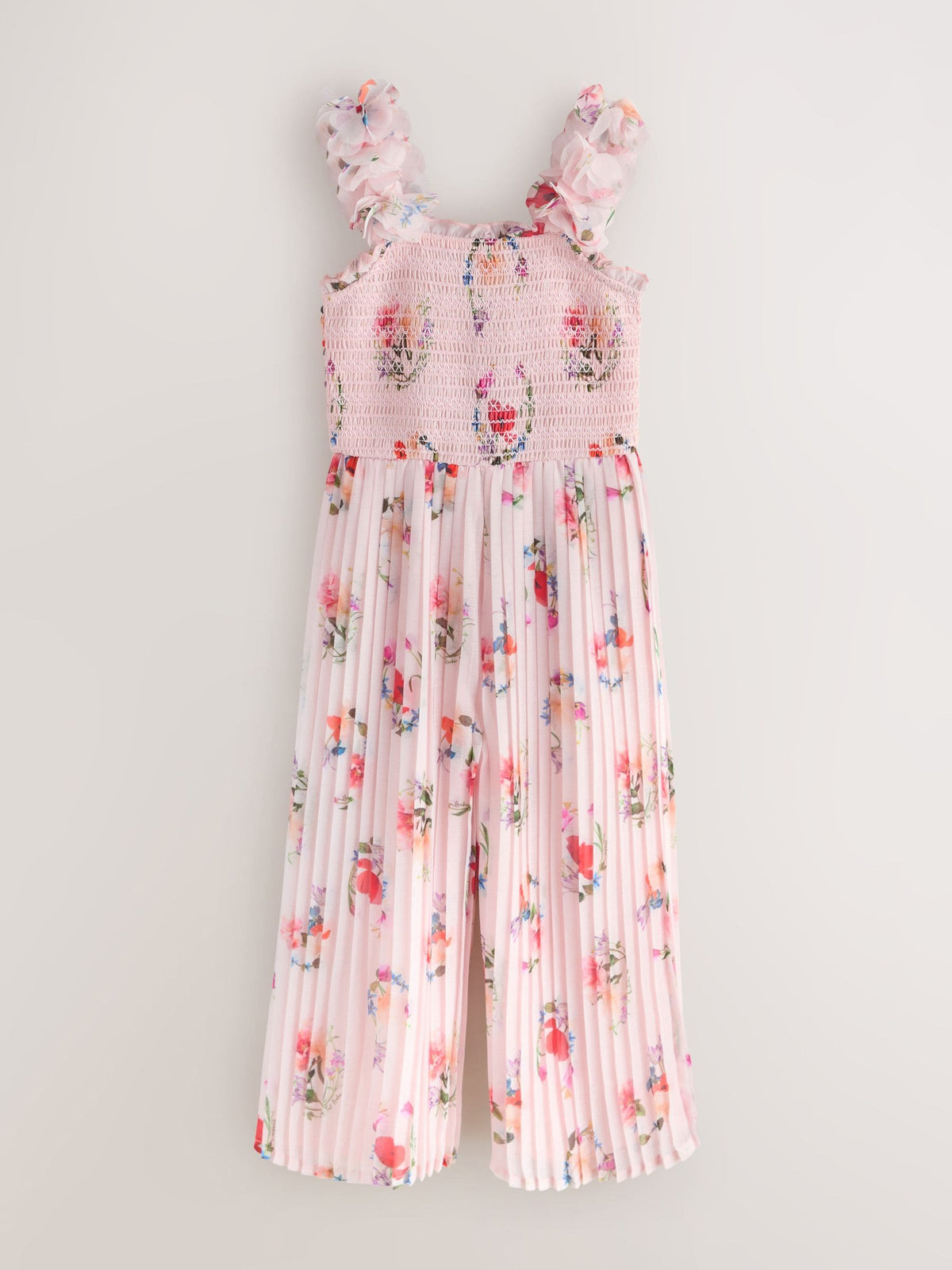 Baker by Ted Baker 3D Floral Strappy Pleated Wide Leg Jumpsuit image 5