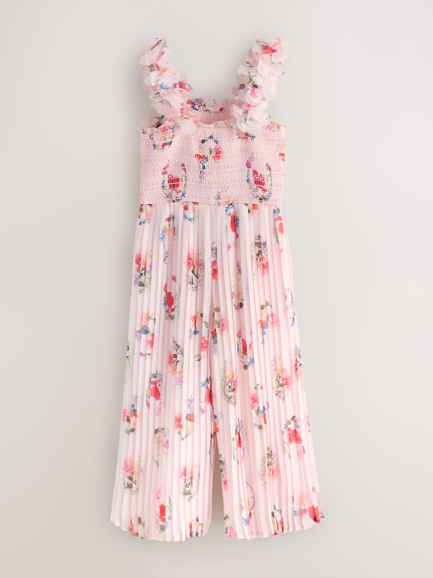 Baker by Ted Baker 3D Floral Strappy Pleated Wide Leg Jumpsuit image 6