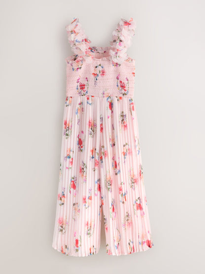 Baker by Ted Baker 3D Floral Strappy Pleated Wide Leg Jumpsuit image 6