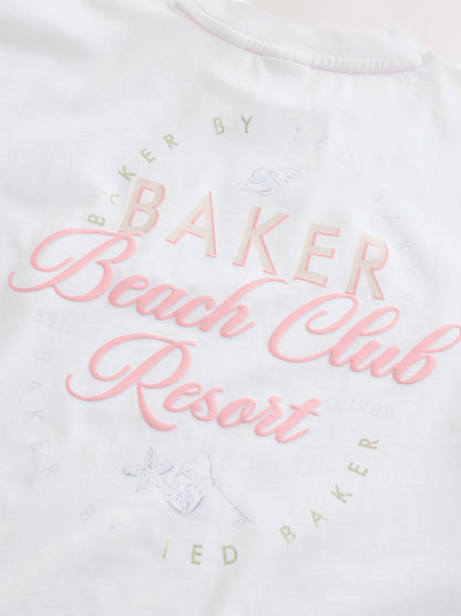 Baker by Ted Baker 2 Piece Oversized Back Graphic T-Shirt & Frill Short Set image 11
