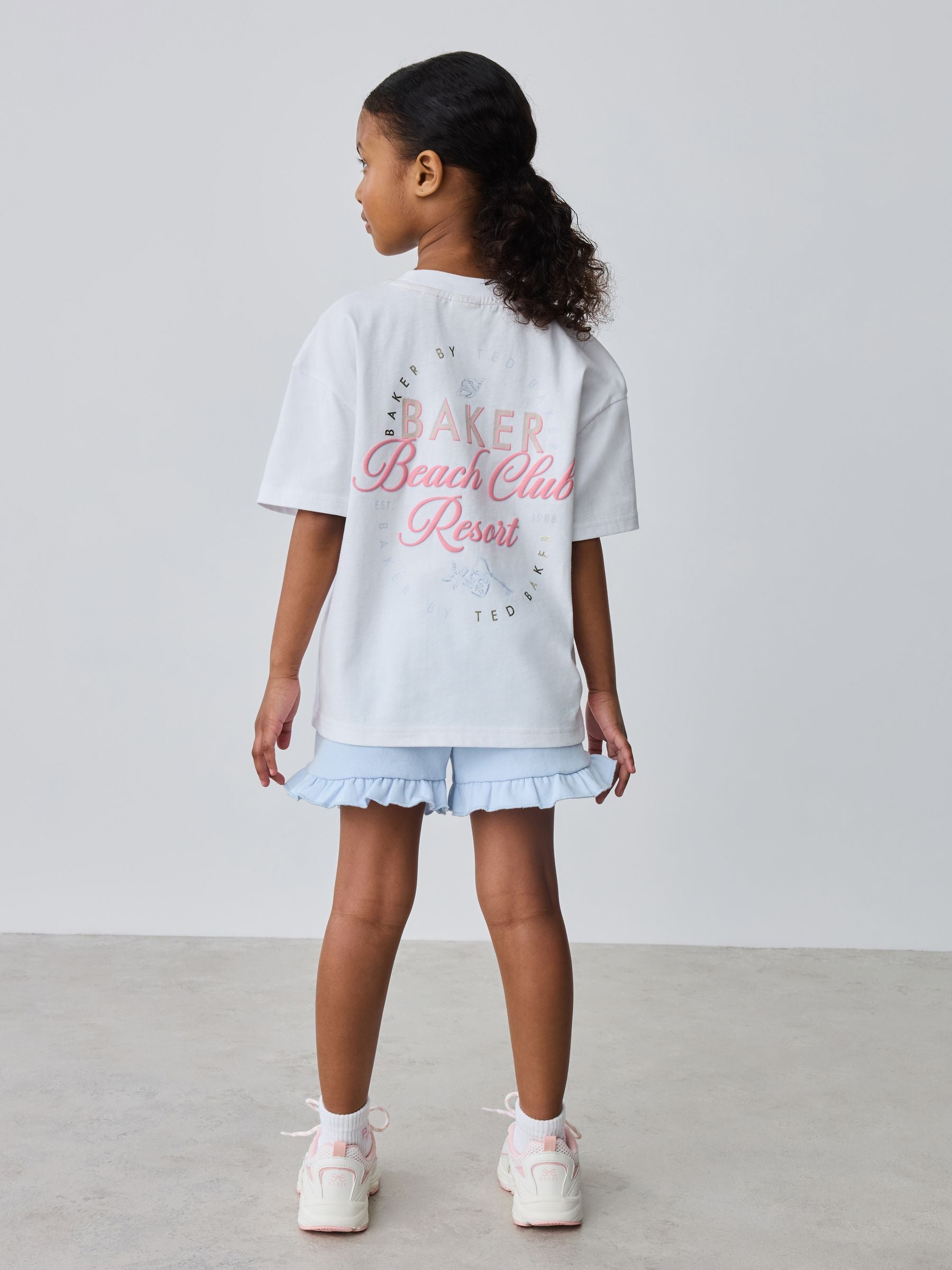 Baker by Ted Baker 2 Piece Oversized Back Graphic T-Shirt & Frill Short Set image 2