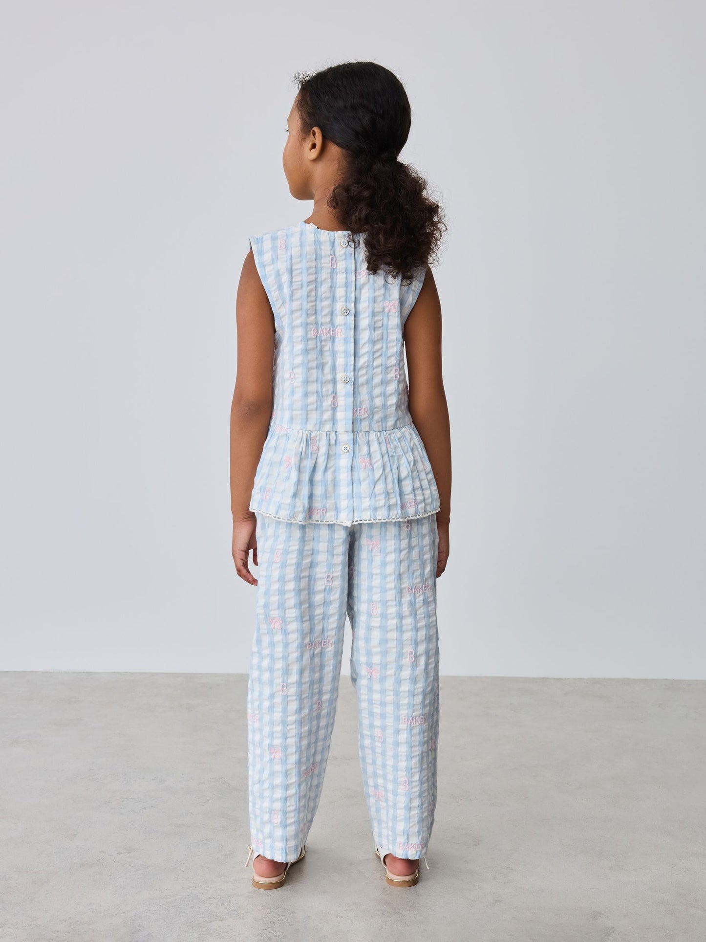 Baker by Ted Baker 2 Piece Peplum Gingham Top & Barrel Leg Trousers Set image 5