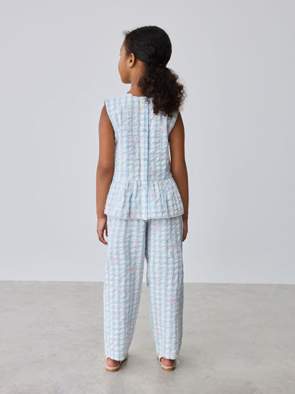 Baker by Ted Baker 2 Piece Peplum Gingham Top & Barrel Leg Trousers Set image 5