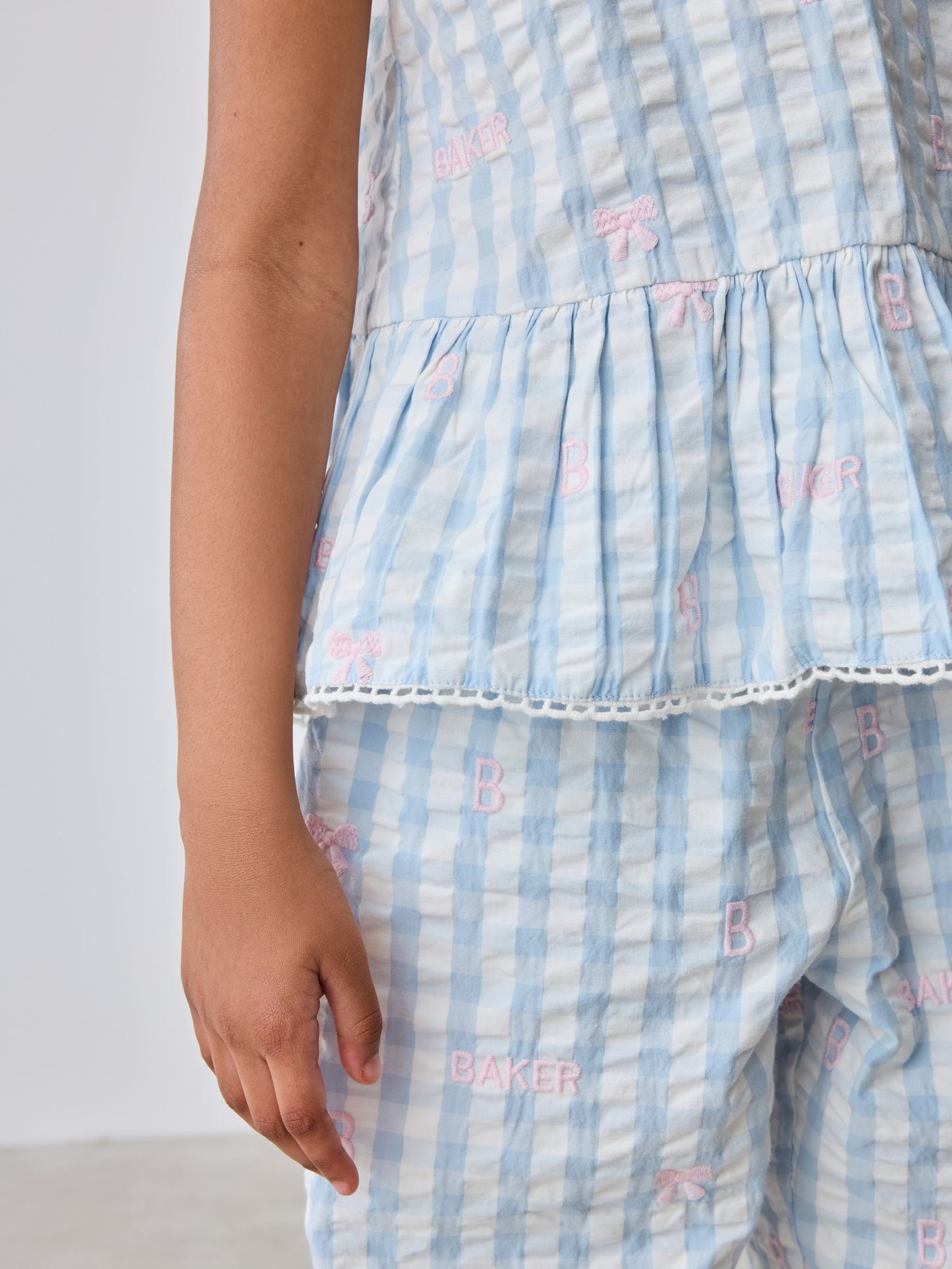 Baker by Ted Baker 2 Piece Peplum Gingham Top & Barrel Leg Trousers Set image 7
