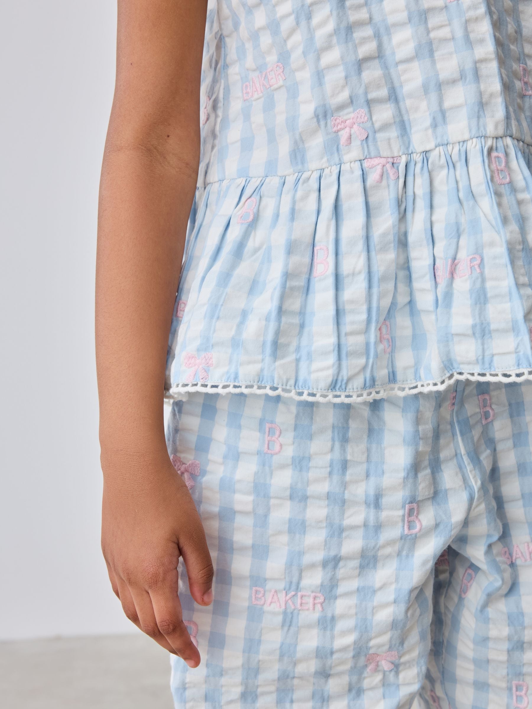 Baker by Ted Baker 2 Piece Peplum Gingham Top & Barrel Leg Trousers Set image 7