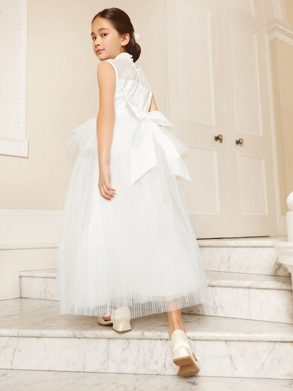 Lipsy White Holy Communion Embellished Tulle Peplum Occasion Dress (7-11yrs) image 3
