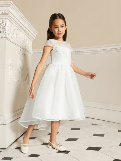 Lipsy Ivory Flower Embellished Flower Occasion Dress (5-16yrs) image 2