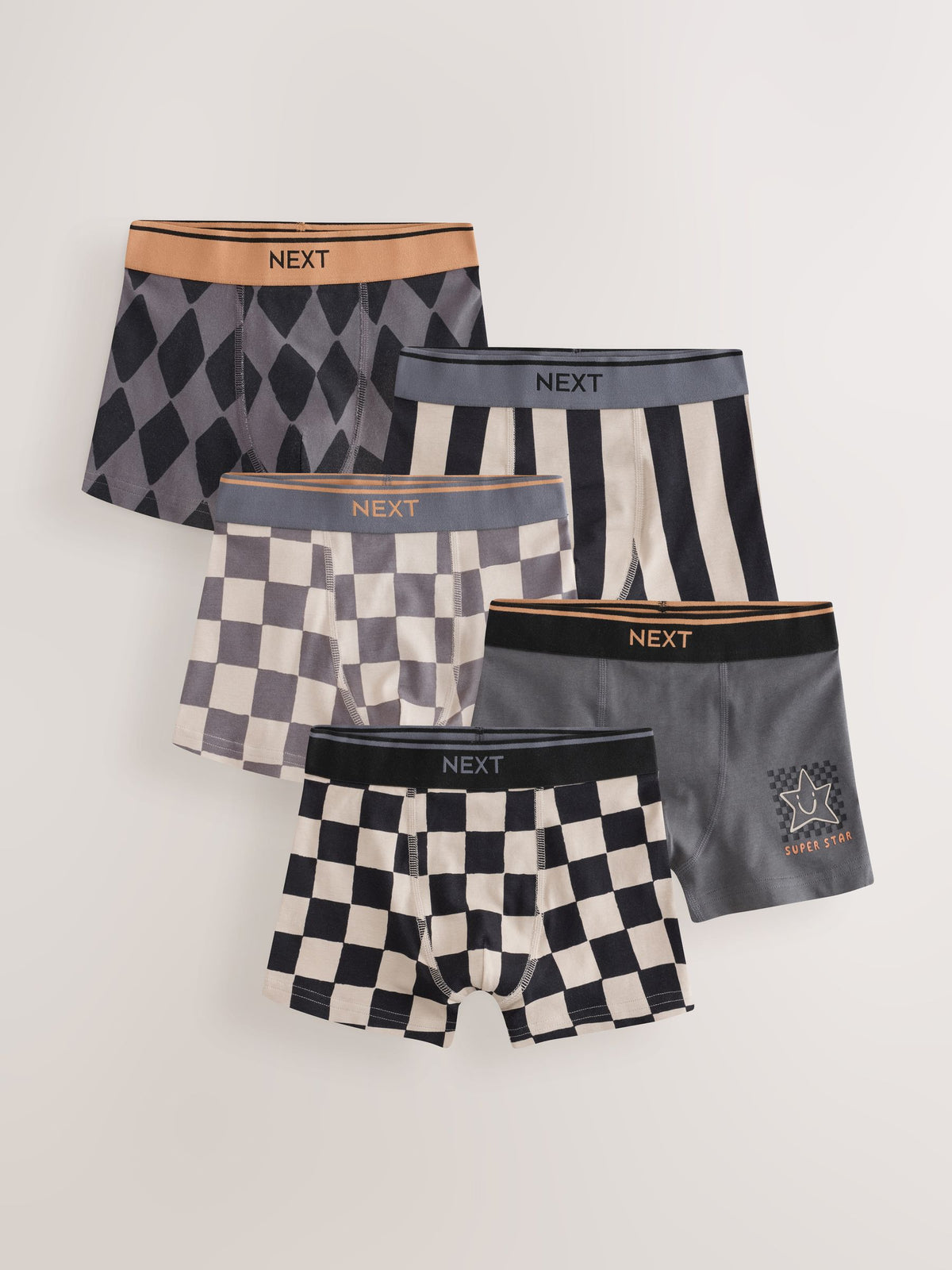 Grey Check Trunks 5 Pack (2-16yrs) - image 1