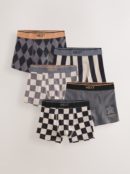 Grey Check Trunks 5 Pack (2-16yrs) - image 1