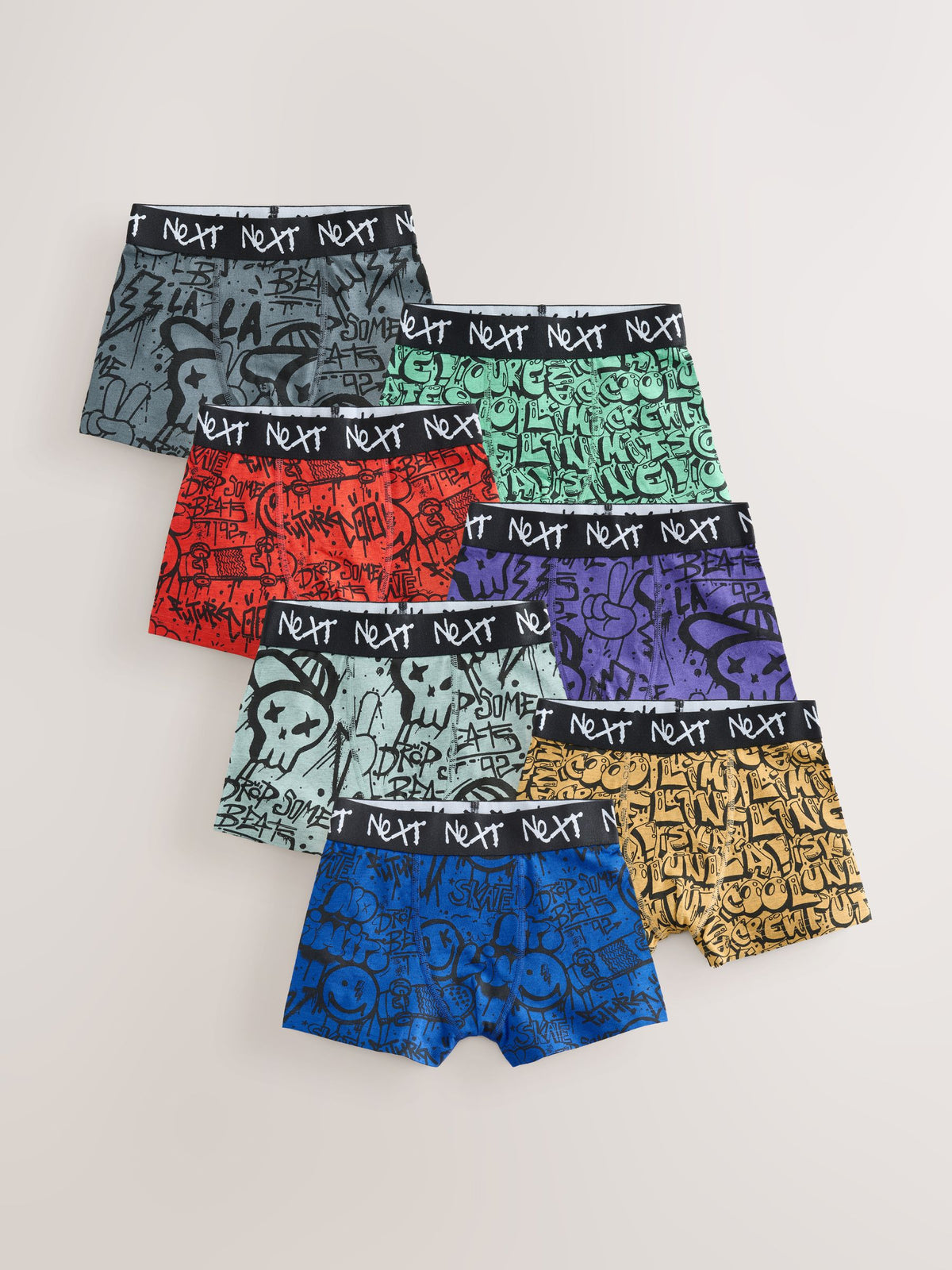 Dsiney Kidz - Black Graffiti Boxers 7 Pack (3-16yrs) image 1