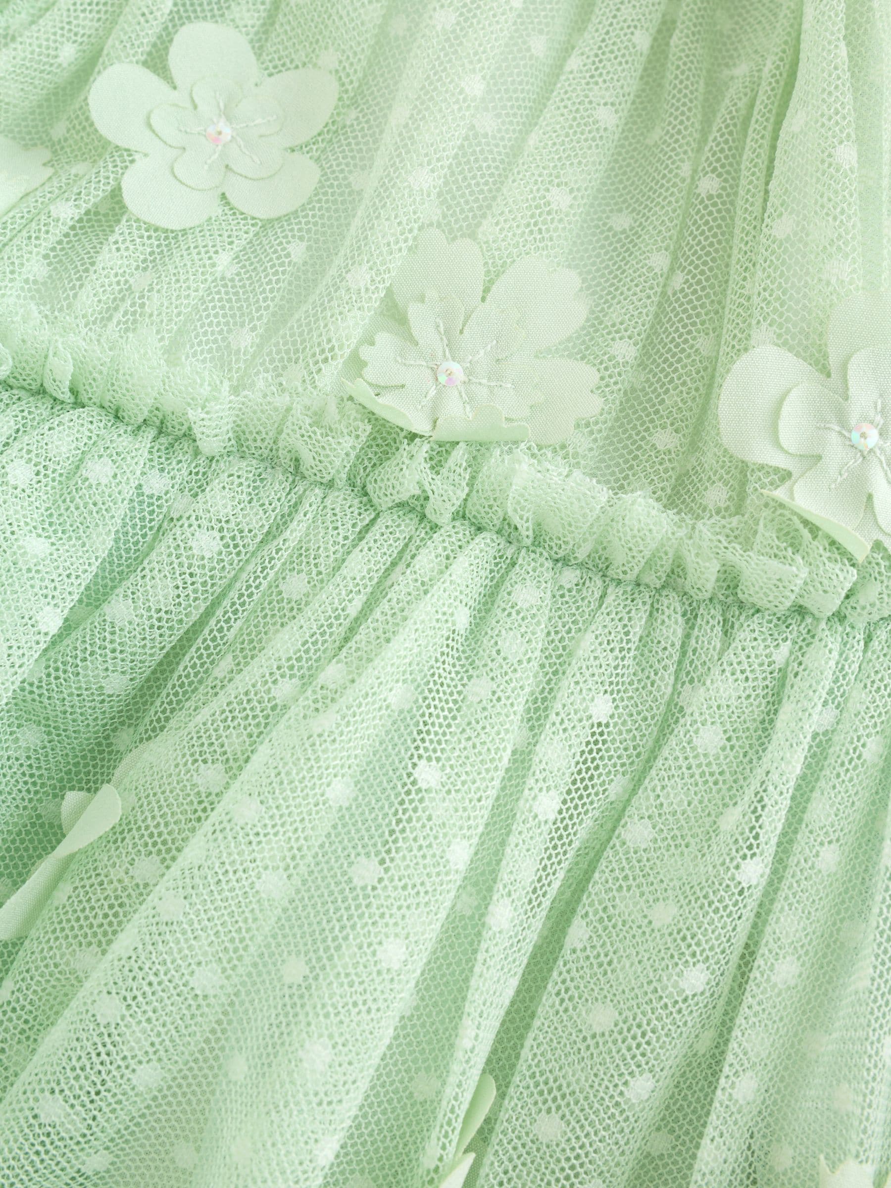 Mint Green Mesh Flower Girl Dress (3-16yrs) image 10