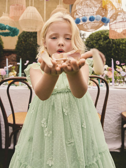 Mint Green Mesh Flower Girl Dress (3-16yrs) image 4