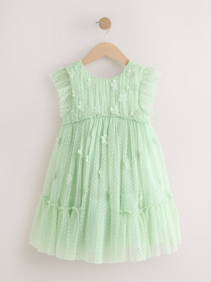 Mint Green Mesh Flower Girl Dress (3-16yrs) image 5