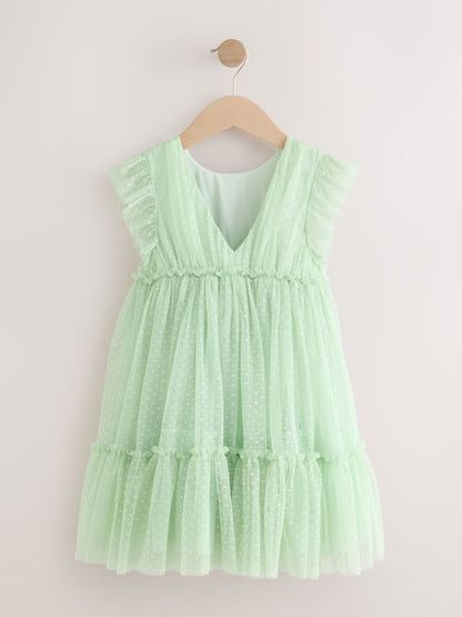 Mint Green Mesh Flower Girl Dress (3-16yrs) image 6