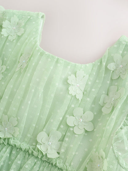 Mint Green Mesh Flower Girl Dress (3-16yrs) image 7