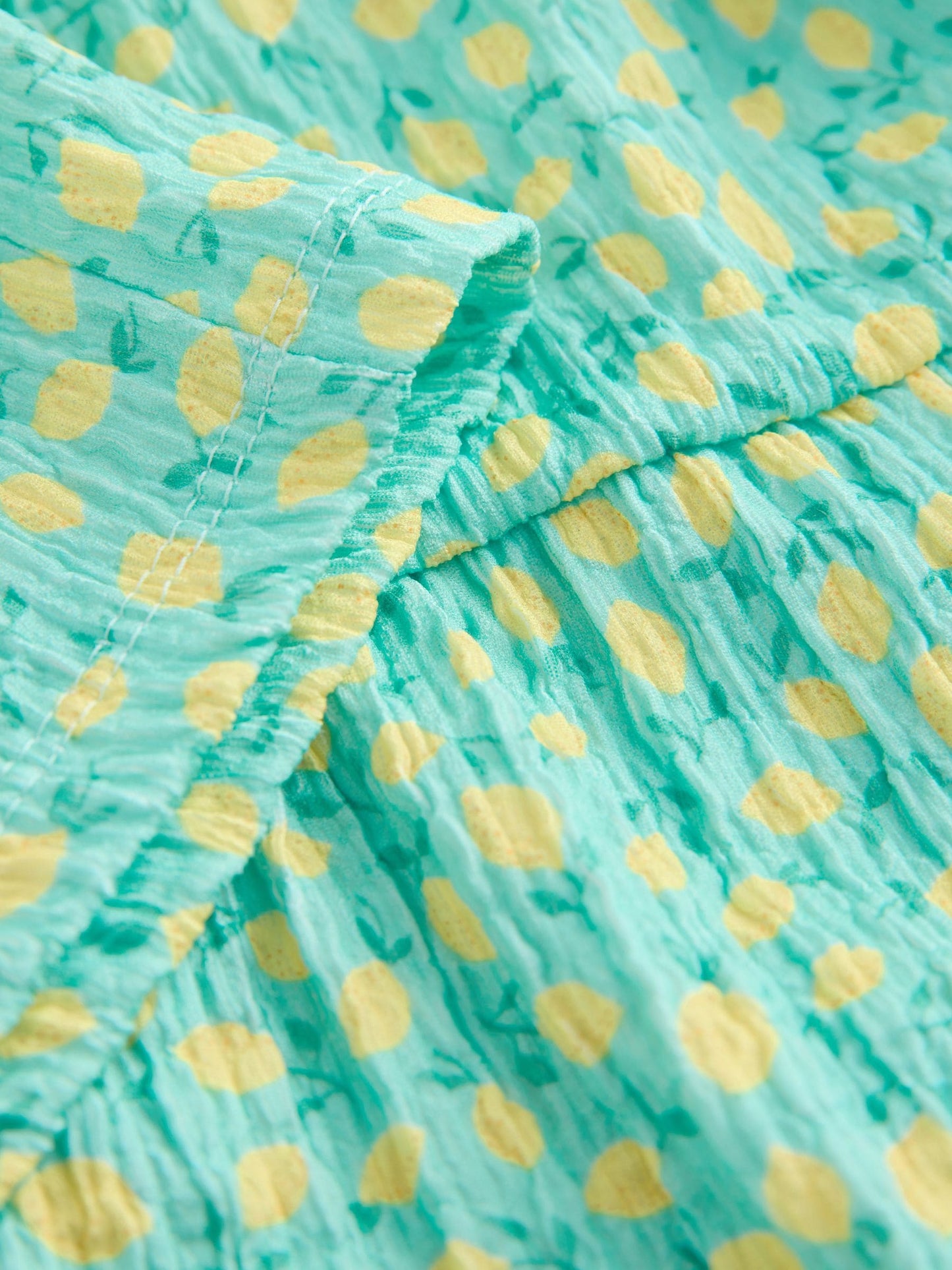 Teal Lemon Print Strappy Crinkle Summer Dress (3-16yrs) image 6