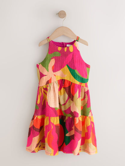 Bright Print Strappy Crinkle Summer Dress (3-16yrs) image 4
