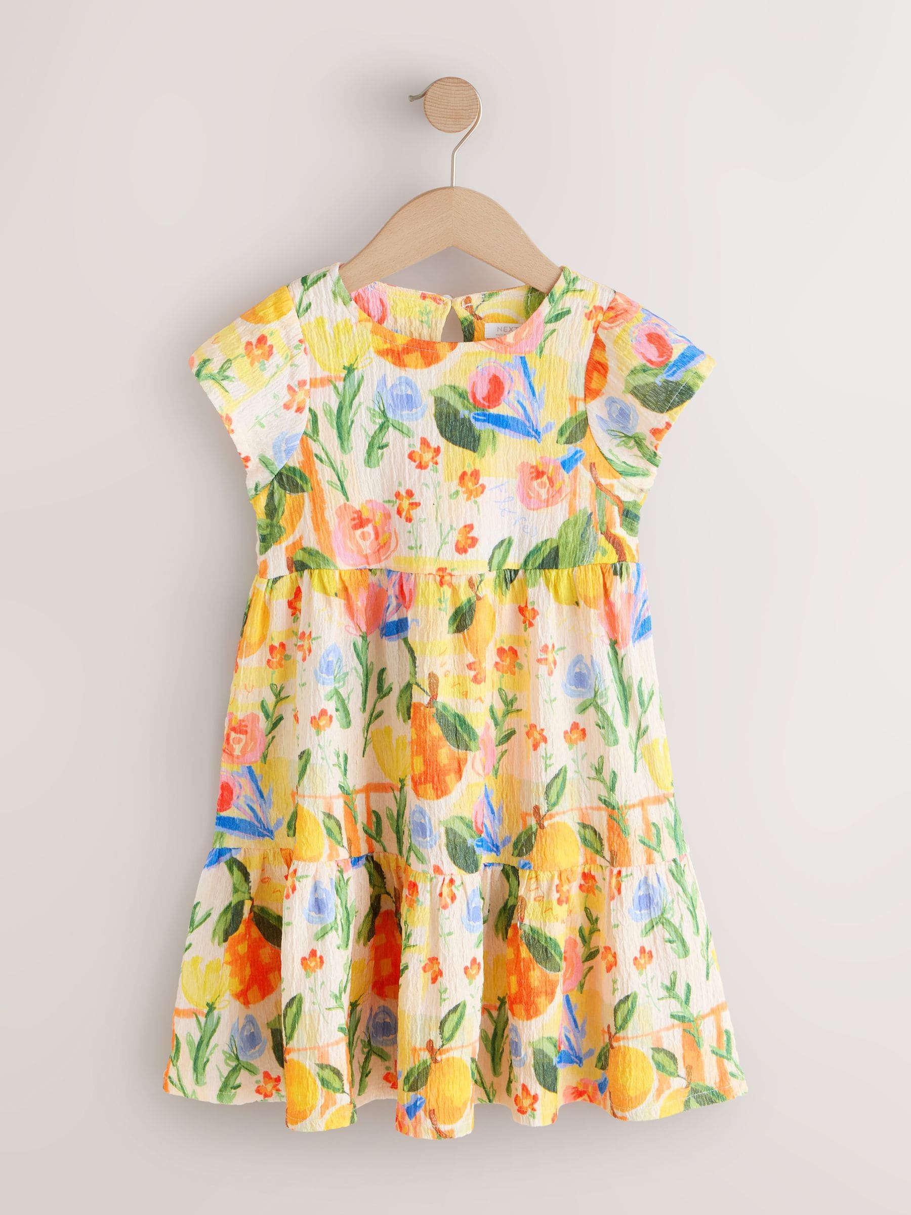 Multi Tropical Angel Sleeve Crinkle Dress (3-16yrs) image 5
