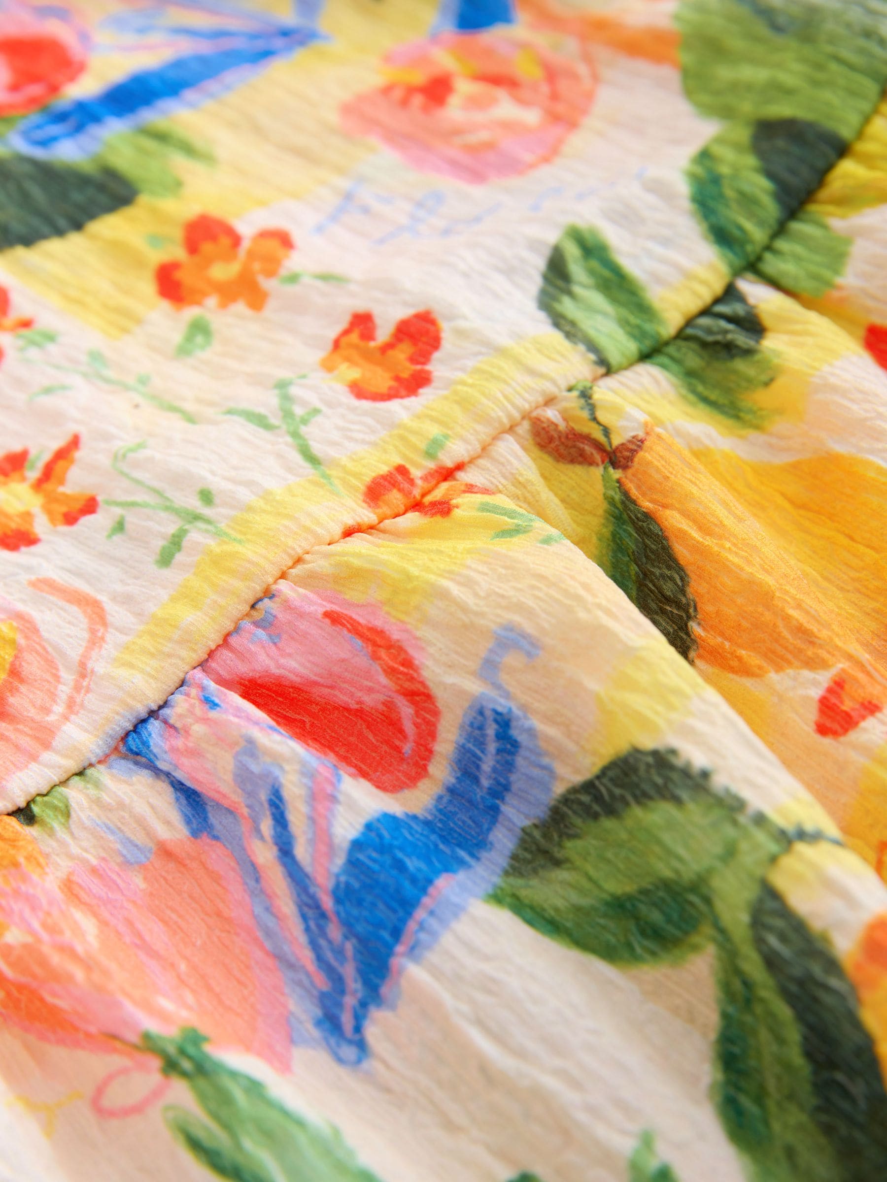 Multi Tropical Angel Sleeve Crinkle Dress (3-16yrs) image 7