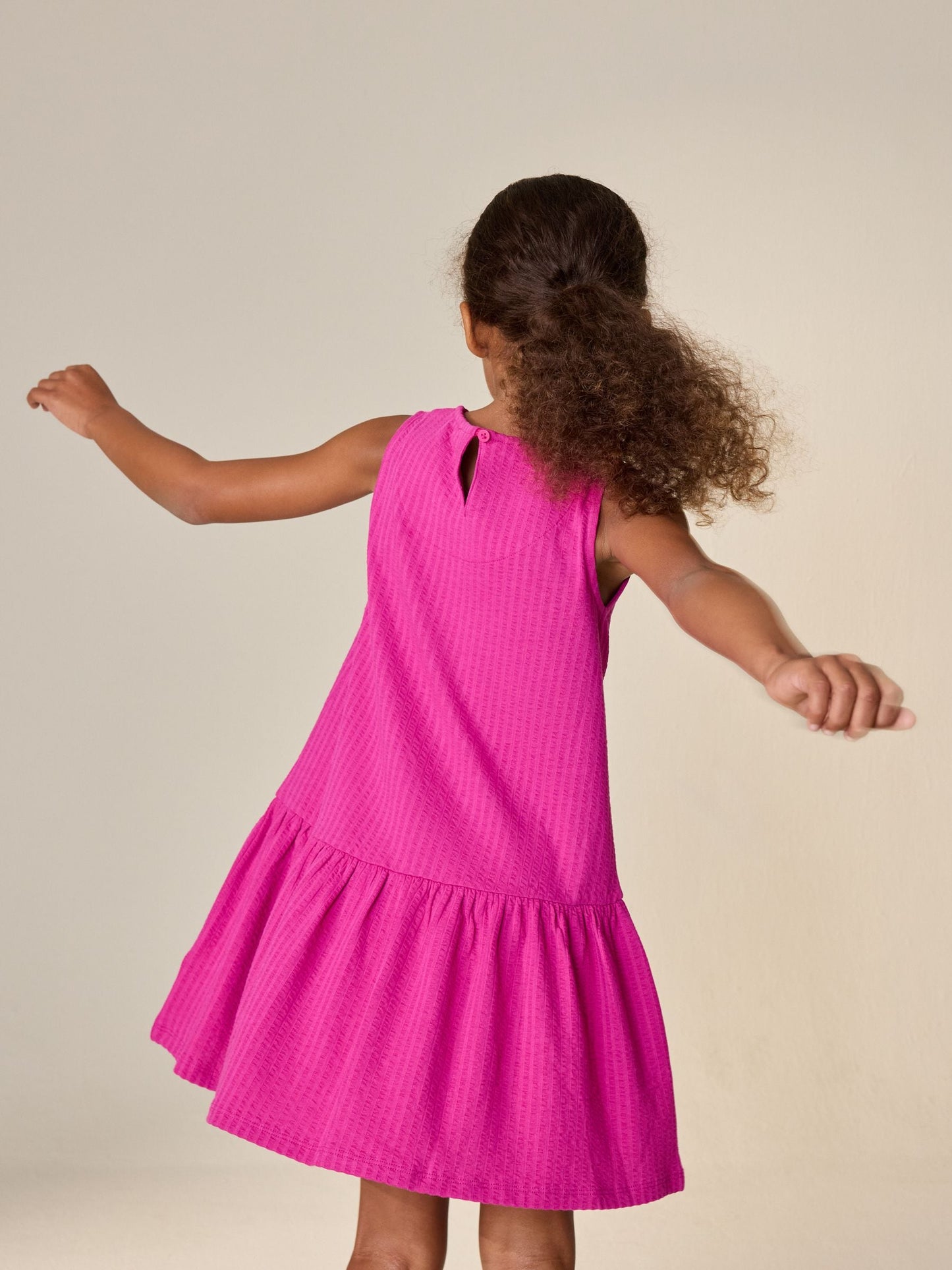 Magenta Pink Sleeveless Jersey Dress (3-16yrs) image 2