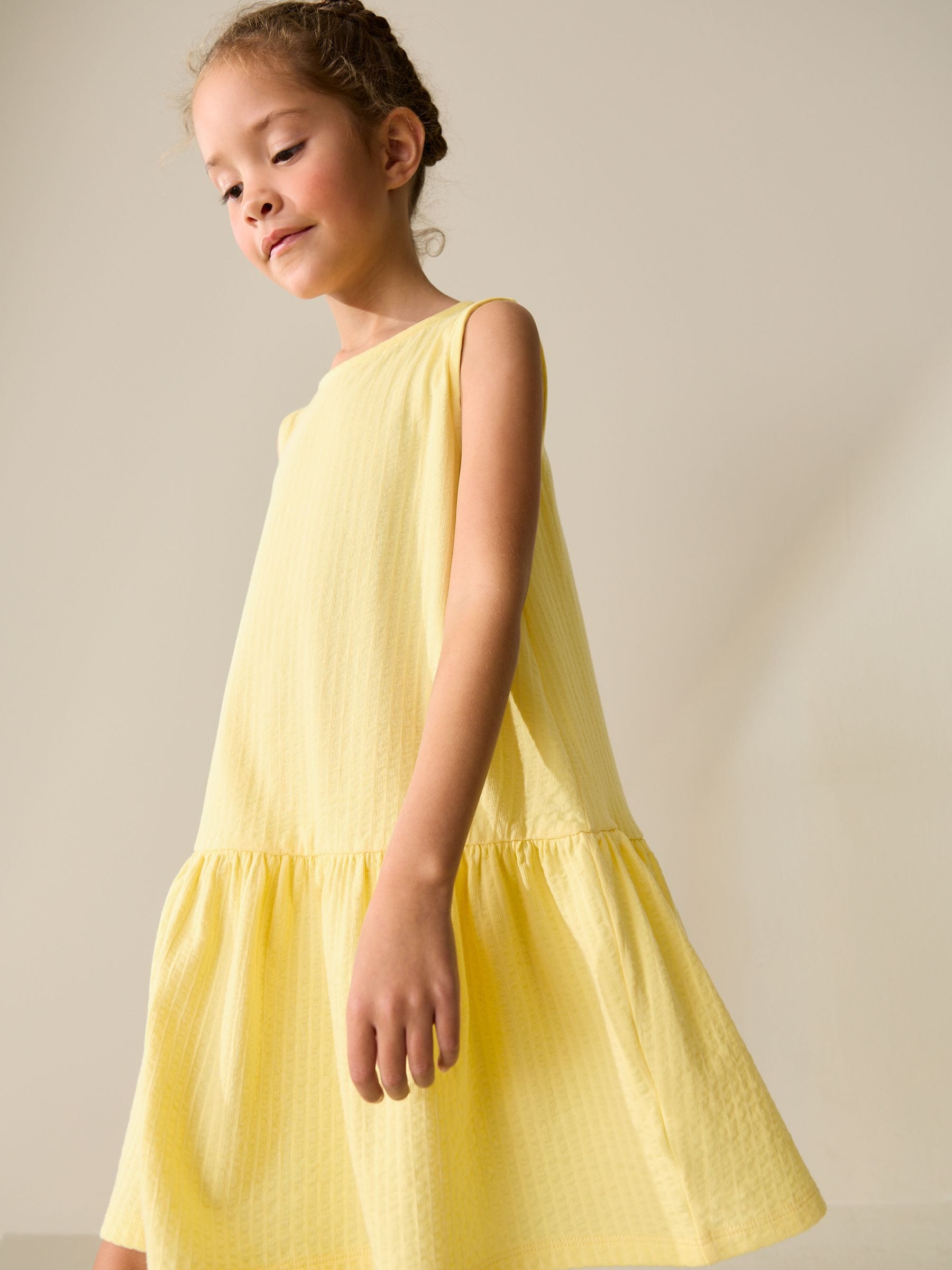 Yellow Sleeveless Jersey Dress (3-16yrs) image 1