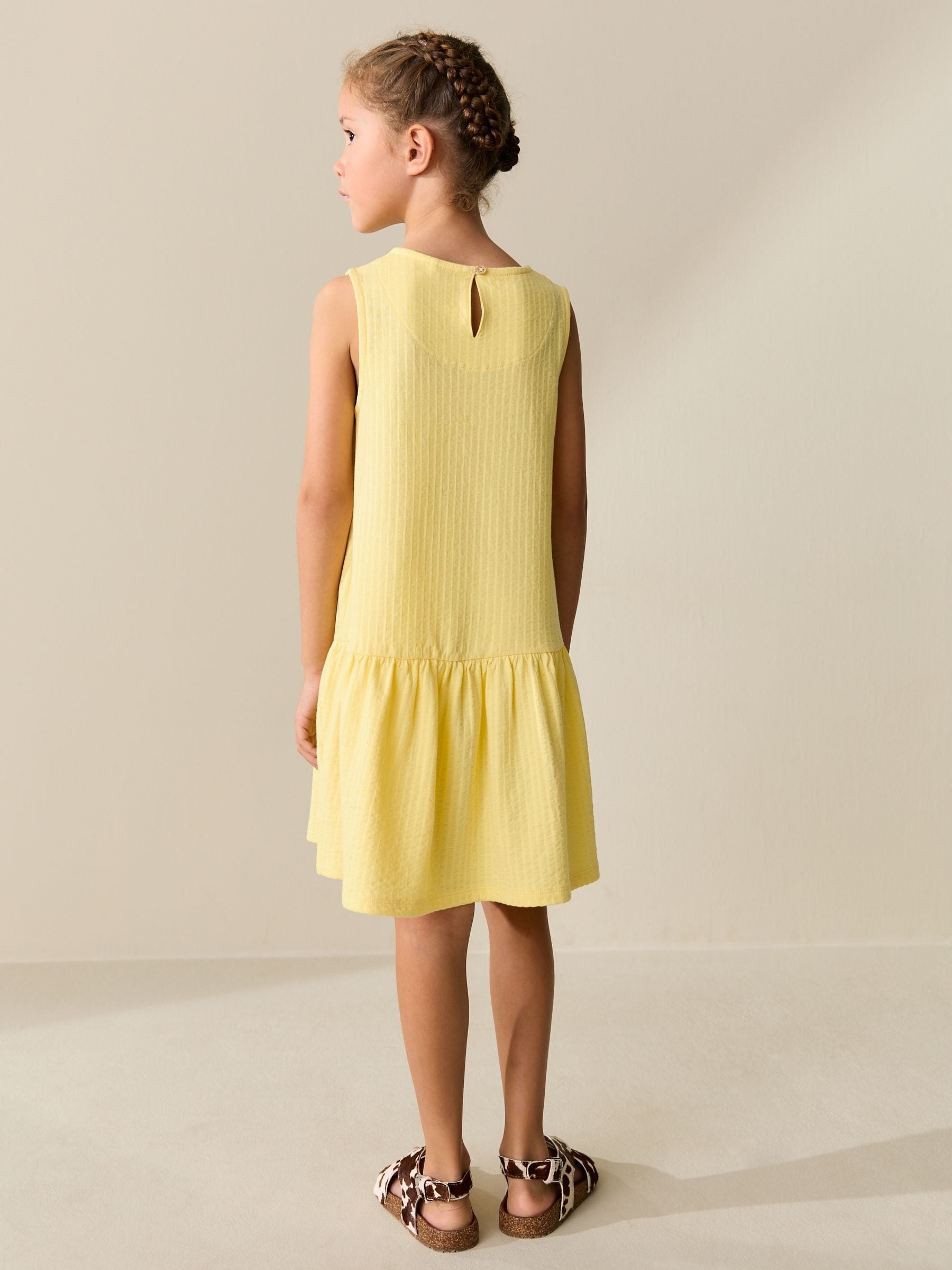 Yellow Sleeveless Jersey Dress (3-16yrs) image 3