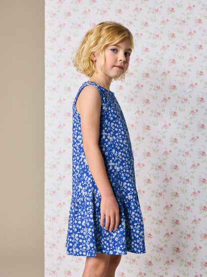 Blue Ditsy Sleeveless Jersey Dress (3-16yrs) image 2