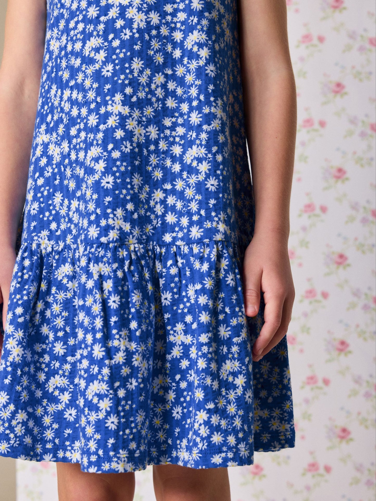 Blue Ditsy Sleeveless Jersey Dress (3-16yrs) image 4