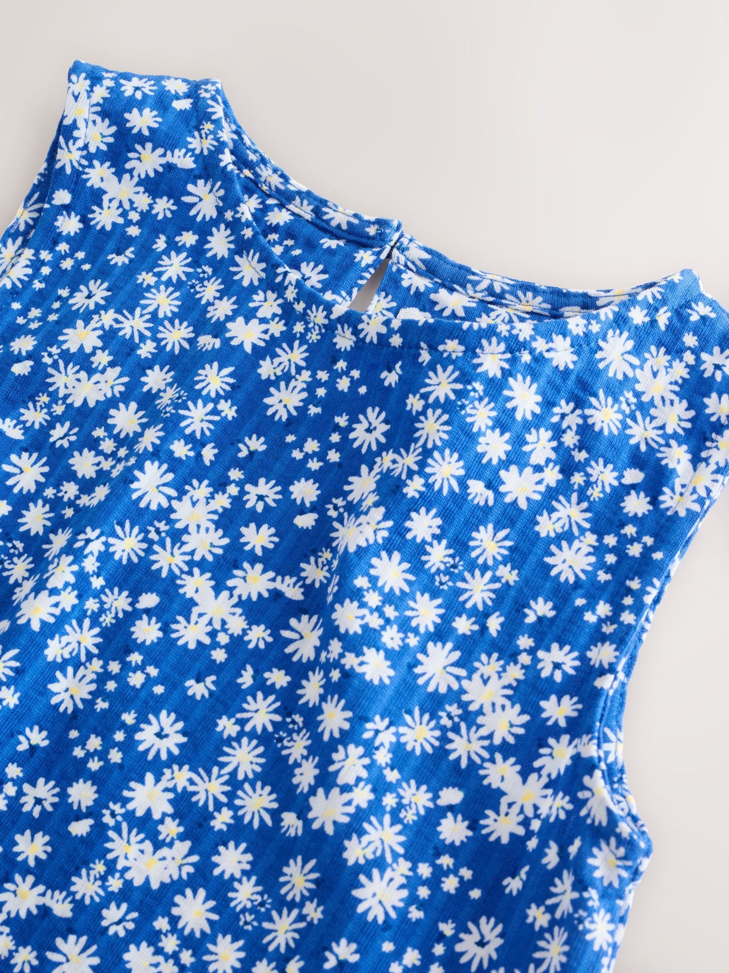 Blue Ditsy Sleeveless Jersey Dress (3-16yrs) image 7