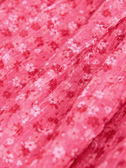 Pink Ditsy Angel Sleeve Crinkle Dress (3-16yrs) image 6