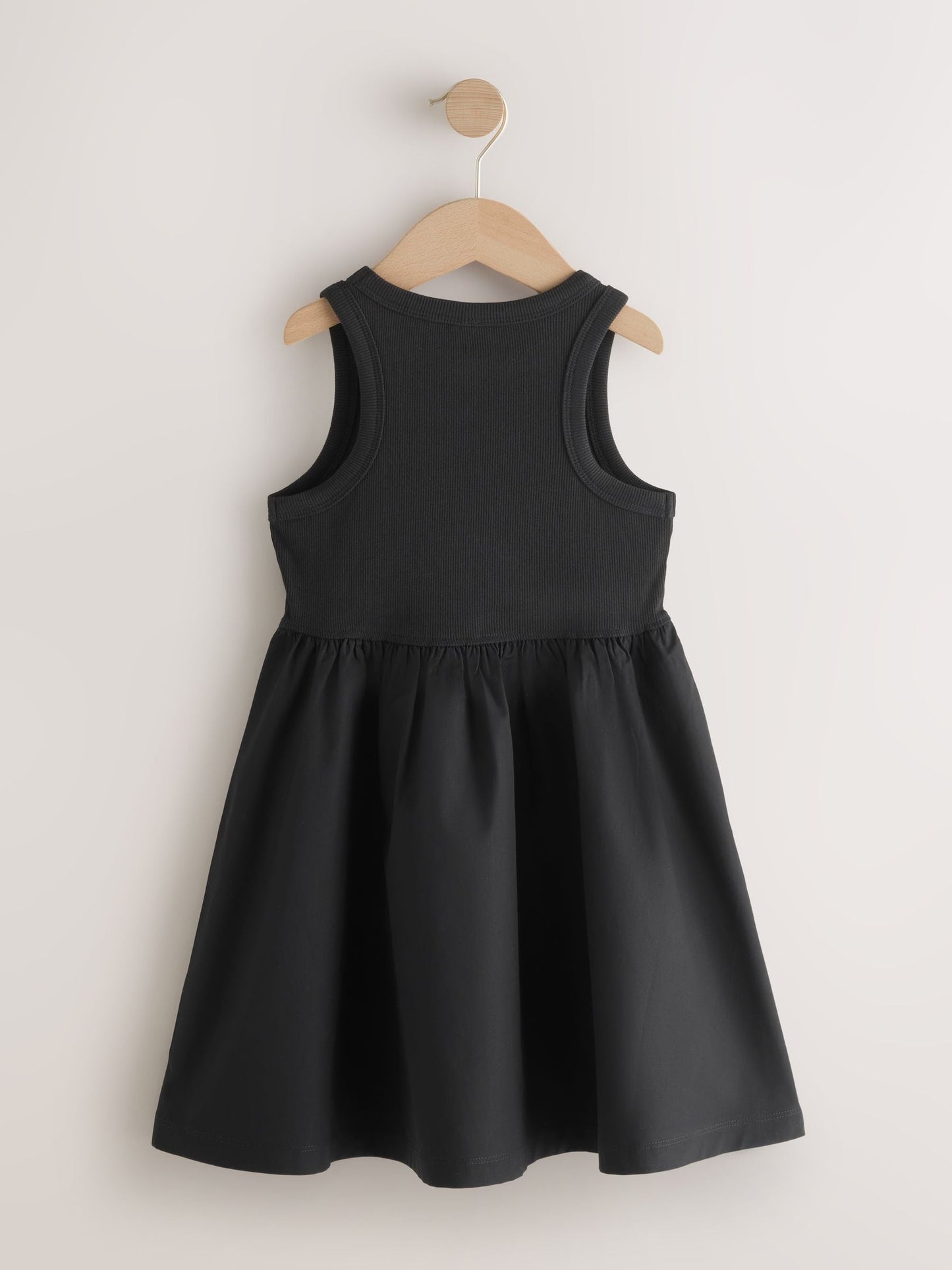 Black Jersey Woven Mix Sleeveless Dress (3-16yrs) image 5