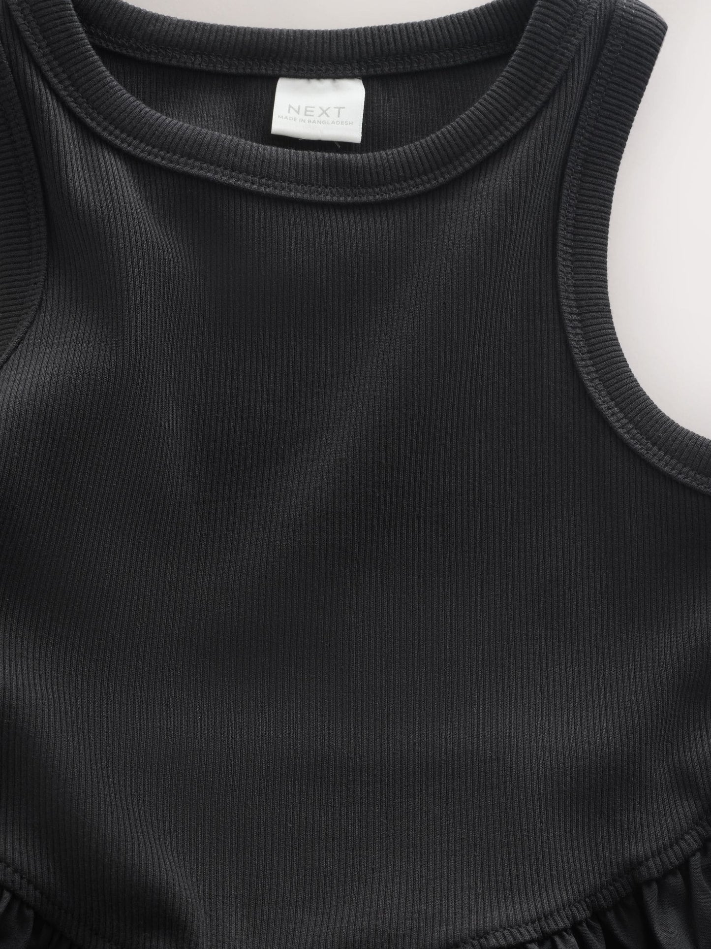 Black Jersey Woven Mix Sleeveless Dress (3-16yrs) image 6