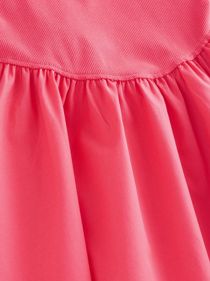 Raspberry Pink Jersey Woven Mix Sleeveless Dress (3-16yrs) image 7
