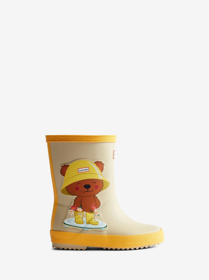 Hunter Yellow Kids First Bear Print Boots image 1